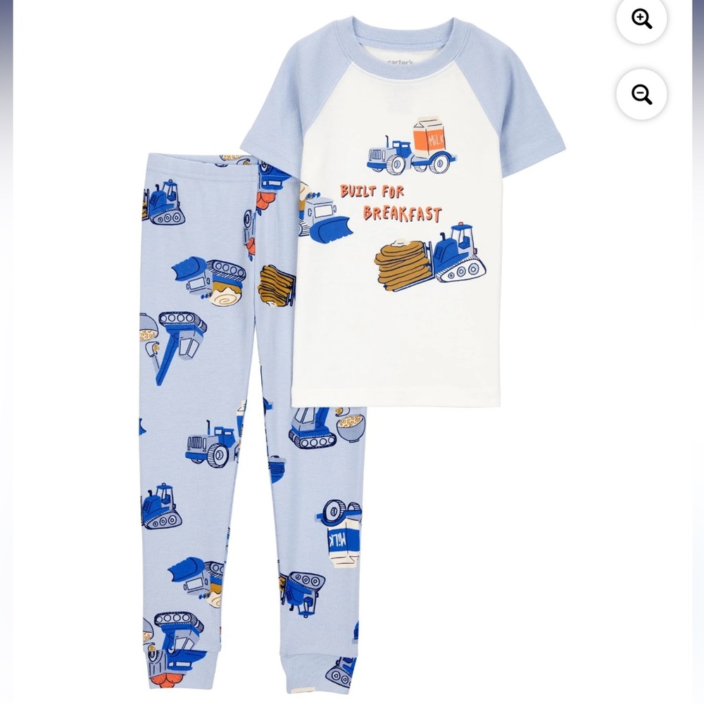 4T NWT Carters 2 Piece Construction Print Pajamas Set